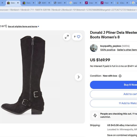 Donald Pliner Western Riding Boots - see description - Picture 2 of 6